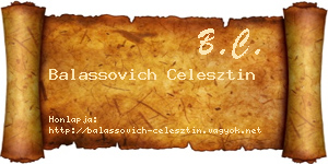 Balassovich Celesztin névjegykártya